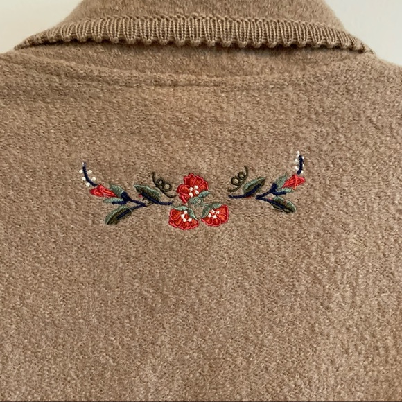 Vintage Wool Coat Twee Boucle Wool Embroidered Long Line Coat - Picture 4 of 15